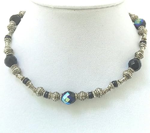 Tiny Bubbles in Black Necklace Silver Statement Jewelry Trendy Unique Everyday Accessories