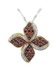 1.20 Carat (ctw) 14K Yellow Gold Round Champagne White Diamond Pendant