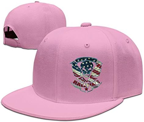 RUUYIIP Men' S Rallying Skull Star Snapback Flatbrim Cap Pink One Size