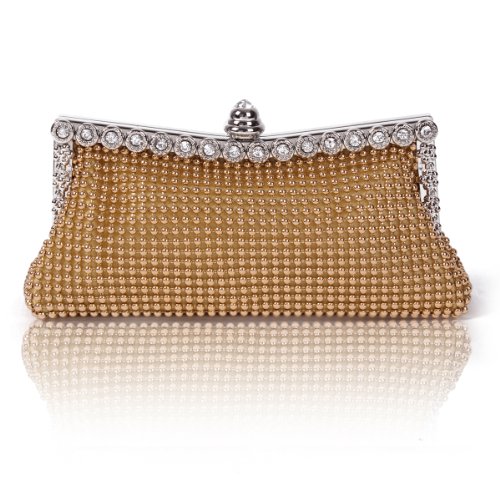 Damara Womens Dimple Mesh Crystals Mini Clutch Evening Bag