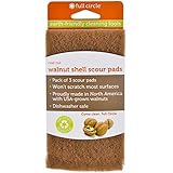 Full Circle Neat Nut Walnut Shell Scouring Pads, Non-Scratch, 3-Pack