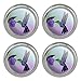 Hummingbird Crowned Woodnymph Purple Violet Metal Craft Sewing Novelty Buttons - Set of 4
