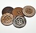 PEPPERLONELY Brand 20PC Mixed Large 4 Hole Round Wood Buttons Scrapbooking Sewing Buttons 60mm (2-3/8 Inch)