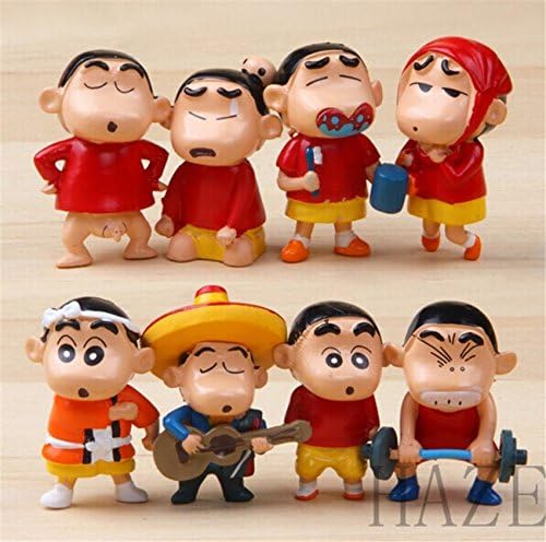 Crayon Shin-chan Cartoon Action Toy Figure Set of 8 kid's toy