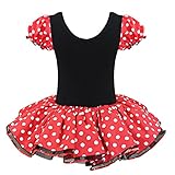 TIAOBU Girls Halloween Polka Dots Party Costume Dress Tutu Skirt with Headband (12 Months, Red)