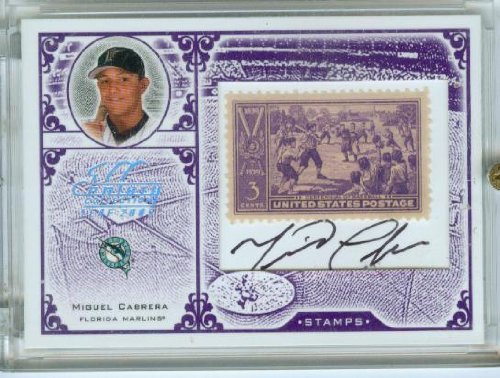 Miguel Cabrera Autograph 2005 Leaf Stamp Century Collection Baseball Card #S-65 & #/39 Signed / Detroit Tigers