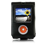 yooZoo Leather Case with Snap On Cover for Creative Labs Zen V Plus - Color Black