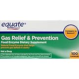 Equate Gas Relief & Prevention Food Enzyme Dietary Supplement, 100ct, Compare to Beano