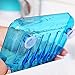 MMRM Clear Plastic Waterfall Drain Soap Dish with Suction Cup Bathroom Blue