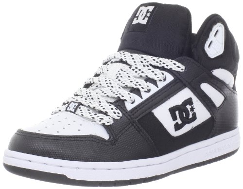 DC Women's Rebound HI Fashion Sneaker,Black/White/Black,8.5 M US