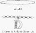 Diamond Initial D White Gold 10 Charm Anklet