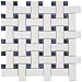 Basket Weave White & Navy 9 3/4 x 9 3/4 Inch Glazed Porcelain Mosaic Floor & Wall Tile (10 Pcs/6.7 Sq. Ft. Per Case, $1 Standard Shipping)