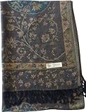 Jade Green Twill Weaved Jammu Design High Quality 2 Ply Reversible Shawl Scarf Wrap