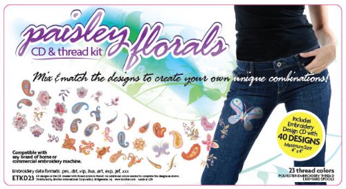 Brother Paisley 23 Spool Embroidery Thread Kit + Design CD + Thread box
