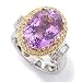  : 18K WHITE YELLOW GOLD MARTHA ROCHA KUNZITE SAPPHIRE DIAMOND RING