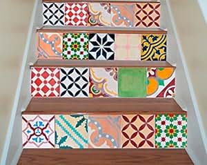 Autocollant Carrelage pour Escaliers (Pack avec 45) (10 x 10 cm