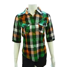 Multicolor Checker Print Button Shirt