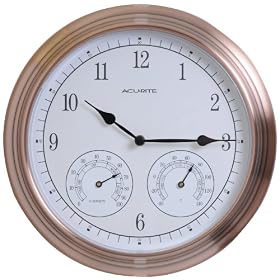 Chaney Instruments Acu-Rite 50373 Electroplated Copper Combo Clock