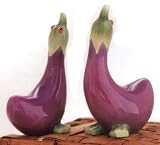 Eggplant Duck Salt and Pepper Shakers
