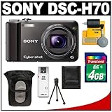 Sony Cyber-Shot DSC-H70 Digital Camera (Black) with 4GB Card + Case + Acces ....