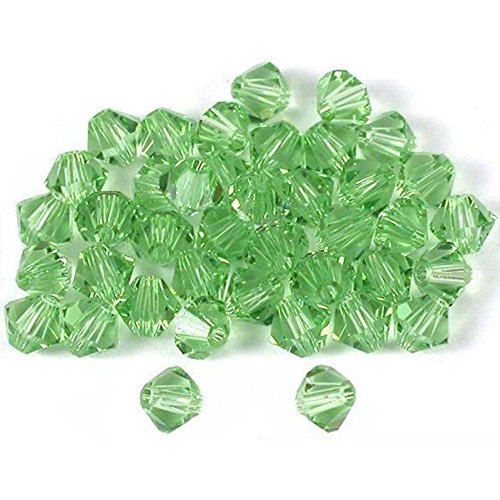 40 Peridot Bicone Swarovski Crystal Beads 5301 4mm