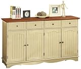 French Country 4 drawer Credenza, FOUR-DOOR, MAPLE ANT CREAM
