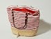 Strandtasche Flechttasche Bade-Shopper, Farbe: Rot/Weiss