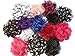 YYCRAFT 10 pcs Polka Dots Print Chiffon Flower for Kids Girls Headband Baby Flowers Bows,Crafts,Party Decoration(3.5-4.5