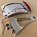 HTT Motorcycle Chrome Curved Side Mounted License Plate Bracket w/ LED Tail Light Brake Light 7/8