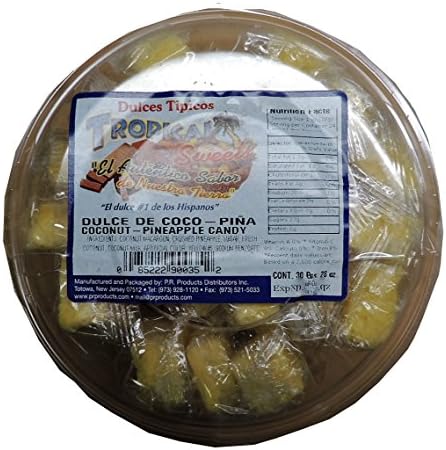 Coconut Pineapple Candy (Dulces Tipicos Dulce De Coco-Pina) Tropical Sweets. 30 Pcs.