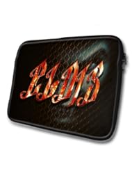 "Stigma Names" designed for Eldis, Designer 14 - 39x31cm, Black Waterproof Neoprene Zipped Laptop Sleeve / Case / Pouch.