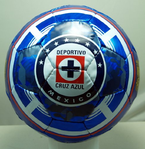 Handsewn Futbol Soccer Ball - Blue with Red and White Stripes - Cruz Azul Logo Handsewn Futbol Soccer Ball - Blue with Red and White Stripes - Cruz Azul Logo