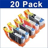 20-Pack Non-OEM Inkjet Combo for PGI-220 CLI-221 Canon Pixma Canon iP3600 iP4600 iP4700 MP560 MP620 MP640 MX860 MP980 ink inkjet cartridges-4BK/4BK/4C/4M/4Y