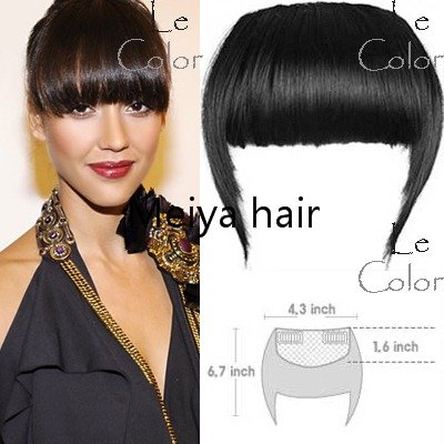 Girls False Bangs Neat Fringe Hairpiece Side Clip-on Hair Extensions Extension Black