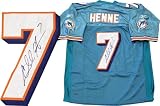 Chad Henne Autographed/Hand Signed Authentic Miami Dolphins Teal Jersey