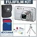 Fujifilm FinePix J150W Digital Camera Kit, Silver with 2 GB SD Memory Card, Table Top Tripod, Camera Case, Professional Lens Cleaning Kit