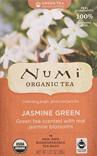 Numi Organic Tea Monkey King, Full Leaf Jasmine Green Tea in Teabags - 18 CT