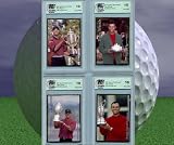TIGER WOODS 4 Card lot 2001 SCI Gold Rookie Card PGI 10 Masters, PGA,