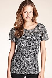 Scoop Neck Small Heart Print Shell Top