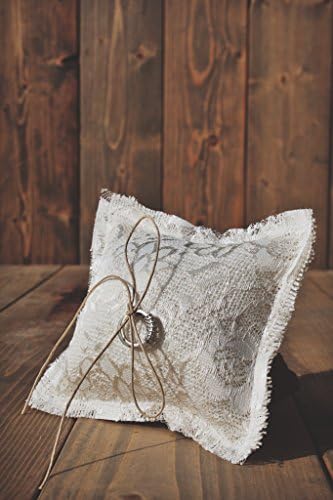 Burlap lace ring bearer pillow