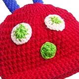 Foxnovo Cute Caterpillar Style Baby Infant Newborn Handmade Crochet Beanie Hat Clothes Baby Photograph Props (Blue)