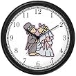 Wedding Couple Teddy Bears - Bear Animal Wall Clock by WatchBuddy Timepieces (Slate Blue Frame)