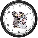 Wedding Couple Teddy Bears - Bear Animal Wall Clock by WatchBuddy Timepieces (Hunter Green Frame)