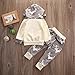 Baby Boy Girl 2pcs Christmas Suit Hooded Deer Print Long Sleeve Top+Long Pants (0-3months, Beige)