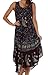 Sakkas Women's Batik Moon and Stars Caftan Tank Dress