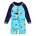 HUAANIUE Baby/Toddler Boy Swimsuit Rashguard Swimwear Long Sleeve One-Piece Car 1-2 T