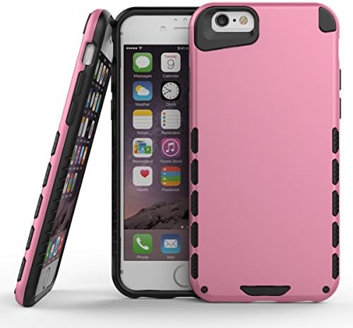 iPhone 6 6s Armor Case,X-Master® [Shock Absorption] [Minimalism Series] 2in1 Hard PC Cover with Soft TPU Case Hybrid Defender Shockproof Protective for iPhone 6/6s 4.7 inch (Pink)