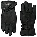 London Fog Little Girls' Solid Ski Gloves, Black, 4-6X