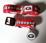 Georgia University Bulldogs Pet Set Dog Leash Collar ID Tag LARGE