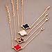 HuaYang Korean Fashion Sweet Enamel Lucky Clover Shape Bangle Bracelet(4Pcs: White/Black/Leopard/Red)